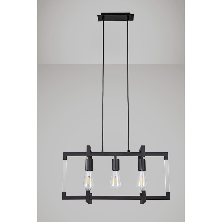 Diyas IL32785 Canto Rectangular 3 Light Linear Graphite Pendant