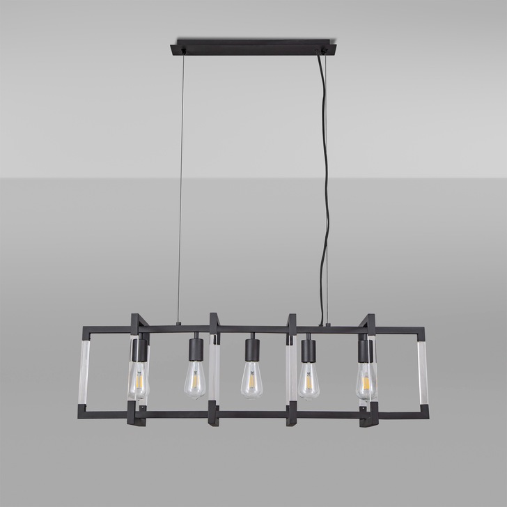 Diyas IL32785 Canto Rectangular 5 Light Linear Graphite Pendant