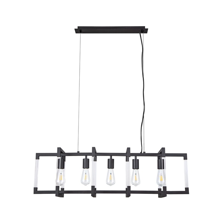 Diyas IL32785 Canto Rectangular 5 Light Linear Graphite Pendant