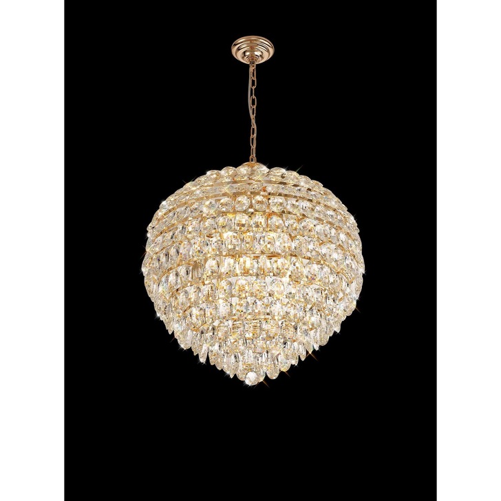 Diyas IL32810 Coniston French Gold 12 Light Crystal Pendant