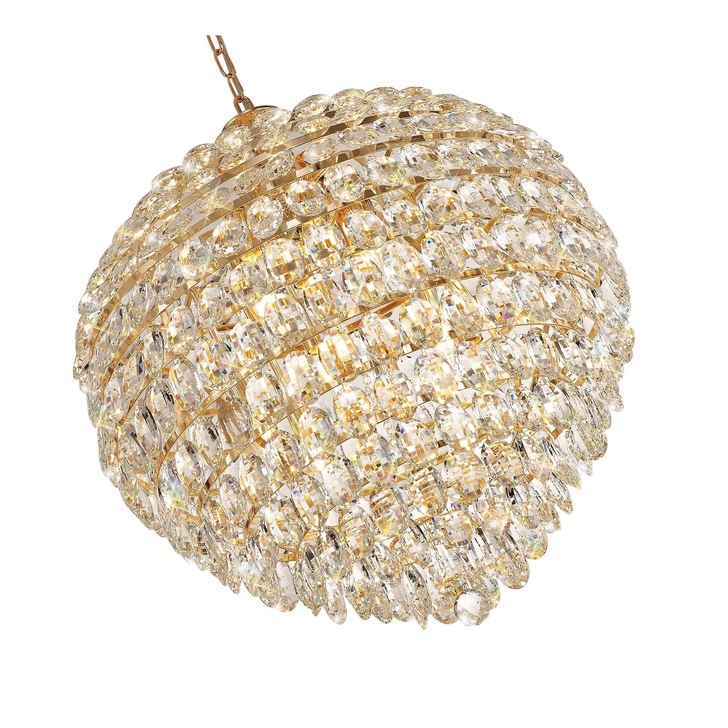 Diyas IL32810 Coniston French Gold 12 Light Crystal Pendant