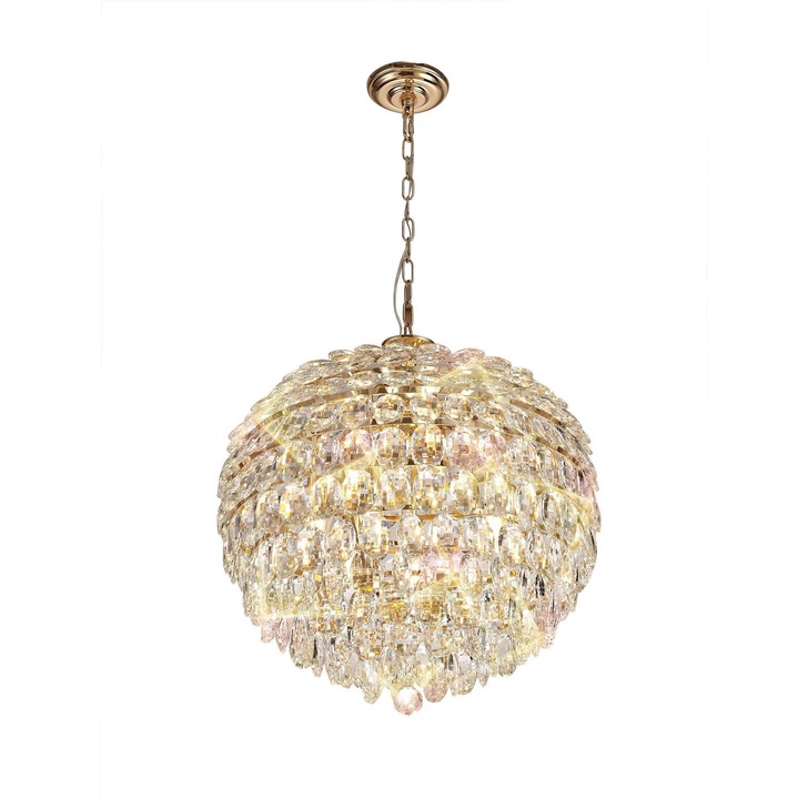 Diyas IL32805 Coniston French Gold 9 Light Crystal Pendant