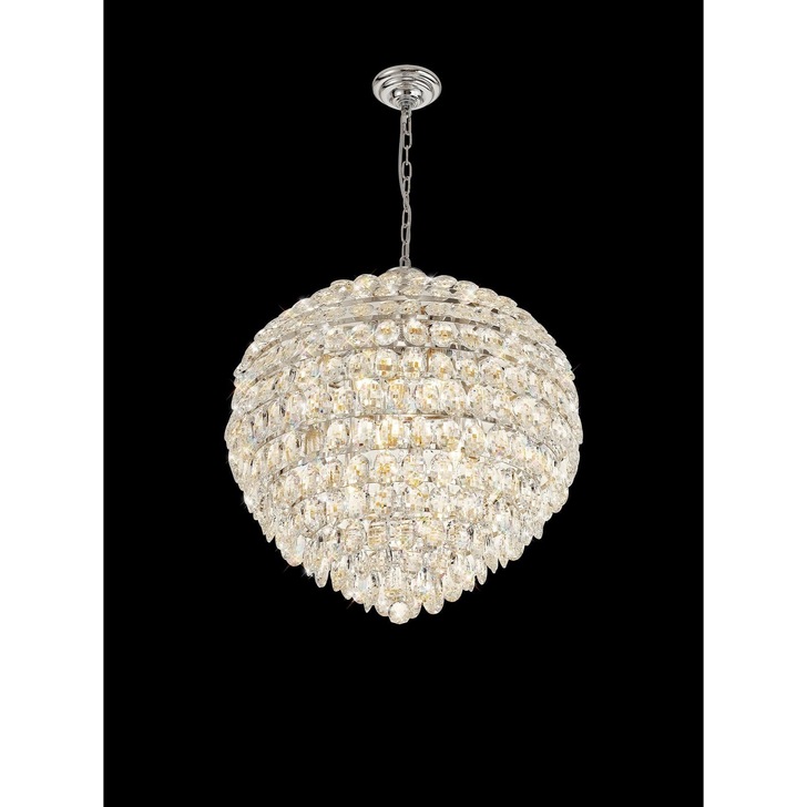 Diyas IL32808 Coniston Polished Chrome 12 Light Crystal Pendant