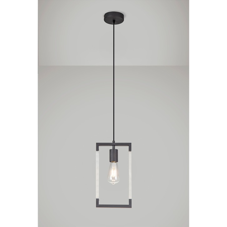 Diyas IL32855 Canto Rectangular Graphite Single Pendant