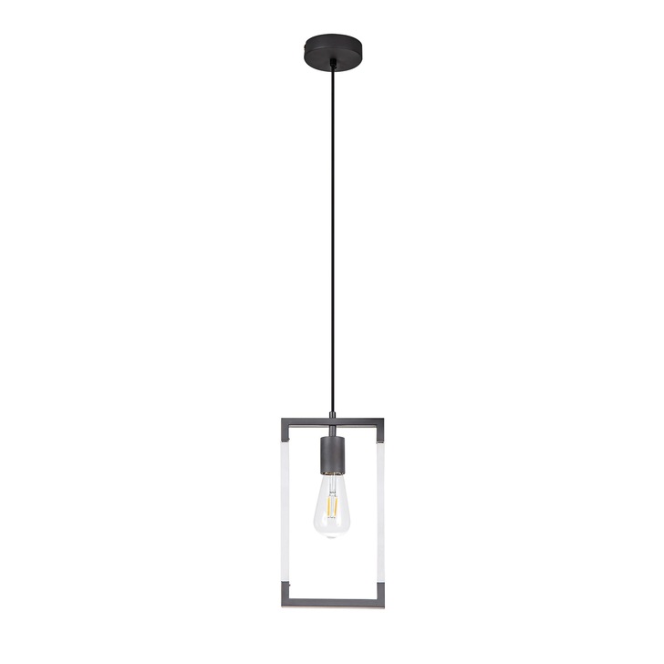 Diyas IL32855 Canto Rectangular Graphite Single Pendant