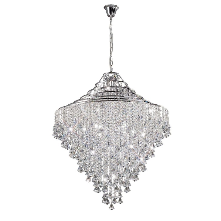 Diyas Inina IL30773 Polished Chrome 9 Light Crystal Pendant