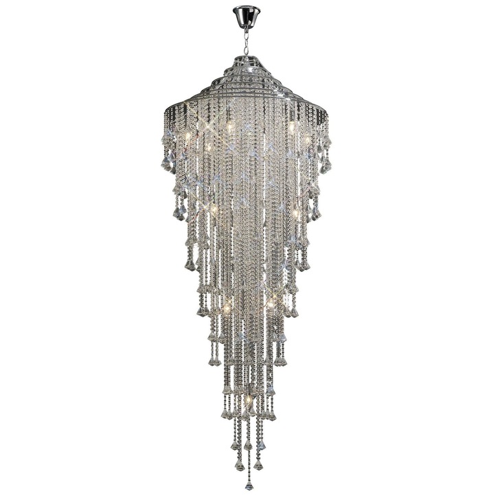 Diyas Inina IL30776 Polished Chrome 15 Light Crystal Pendant