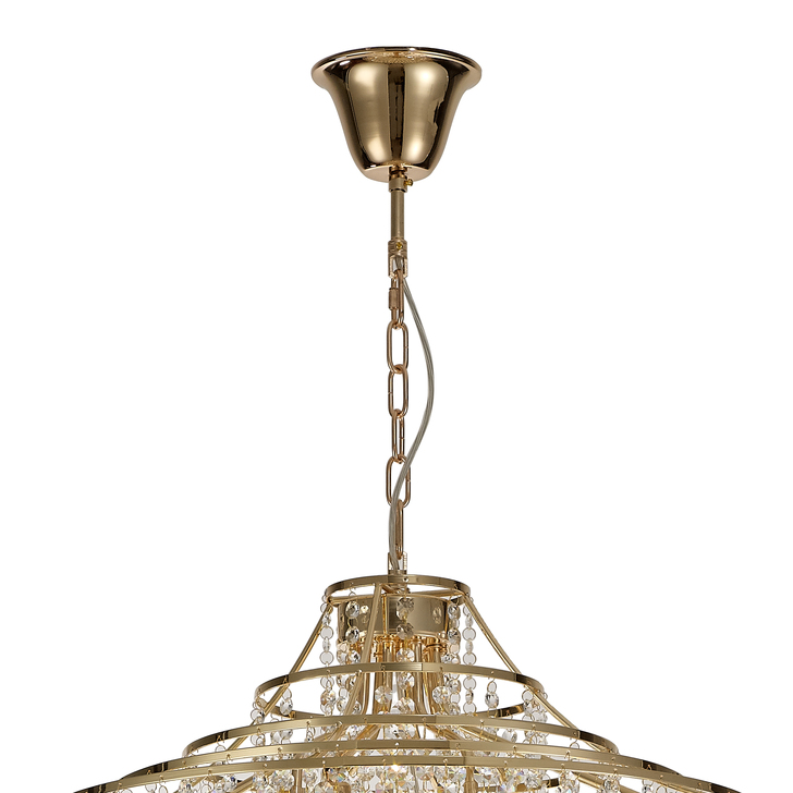 Diyas Inina IL32775 French Gold 9 Light Crystal Pendant