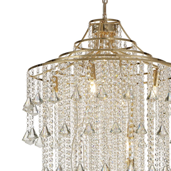 Diyas Inina IL32775 French Gold 9 Light Crystal Pendant