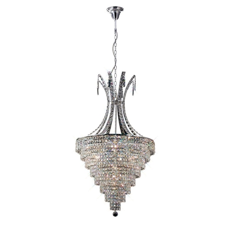 Diyas Kanya IL30049 Polished Chrome 10 Light Crystal Pendant