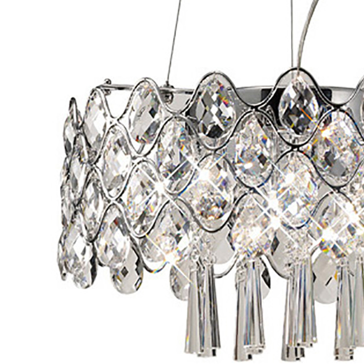 Diyas Kenzie IL31061 Polished Chrome 10 Light Crystal Pendant