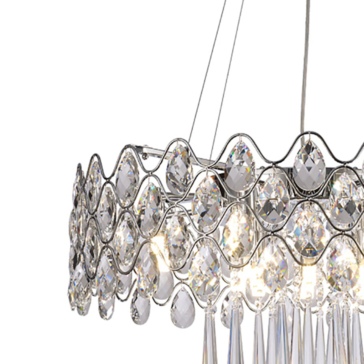 Diyas Kenzie IL31062 Polished Chrome 16 Light Crystal Pendant