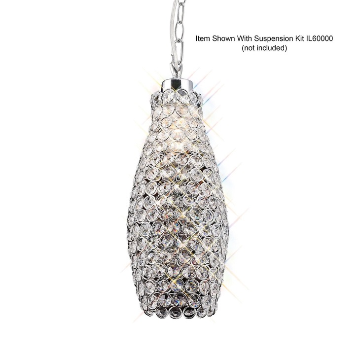 Diyas Kudo IL60005 Polished Chrome Crystal Non-Electric Shade