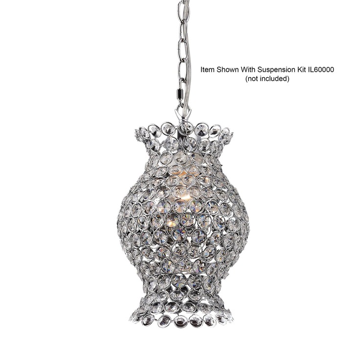 Diyas Kudo IL60006 Polished Chrome Crystal Non-Electric Shade