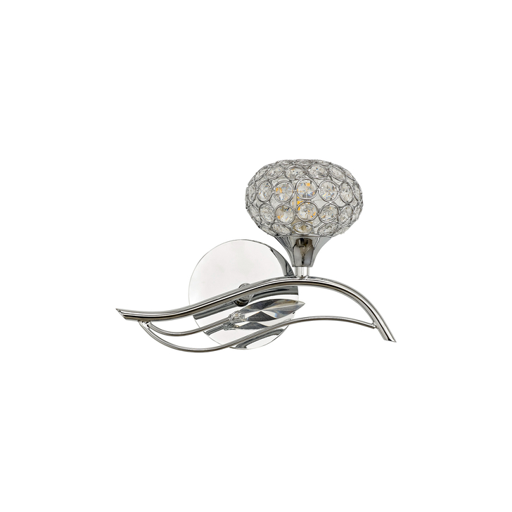 Diyas Leimo IL30951/R Polished Chrome 1 Light Right Crystal Wall Light