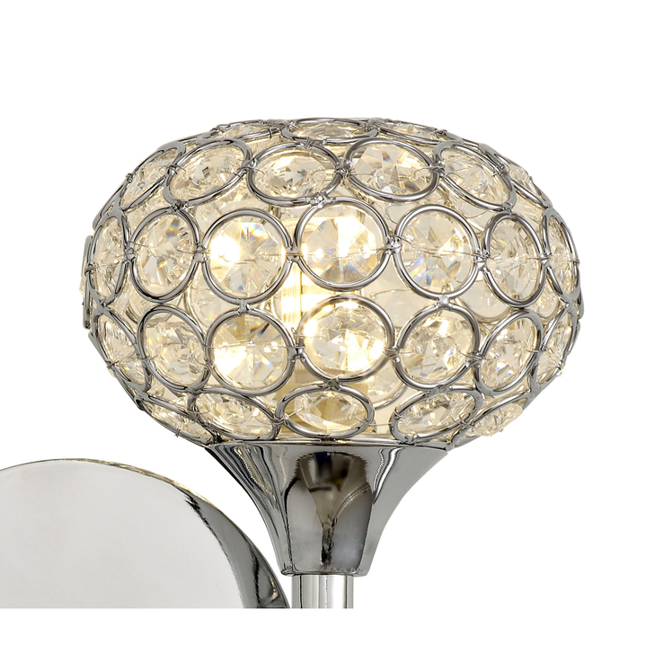 Diyas Leimo IL30951/R Polished Chrome 1 Light Right Crystal Wall Light