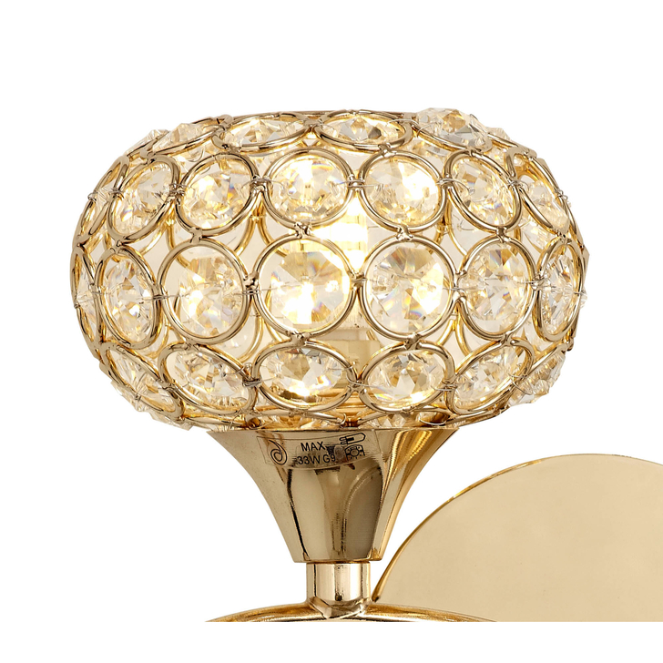 Diyas Leimo IL30961/L French Gold 1 Light Left Crystal Wall Light