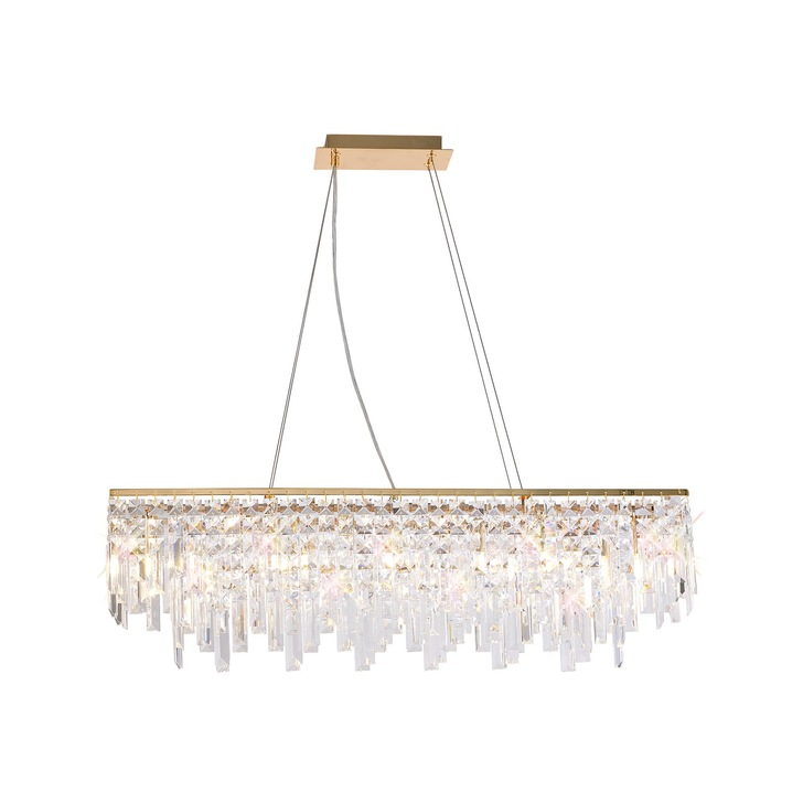 Diyas Maddison French Gold 6 Light Crystal Bar Pendant - IL31815