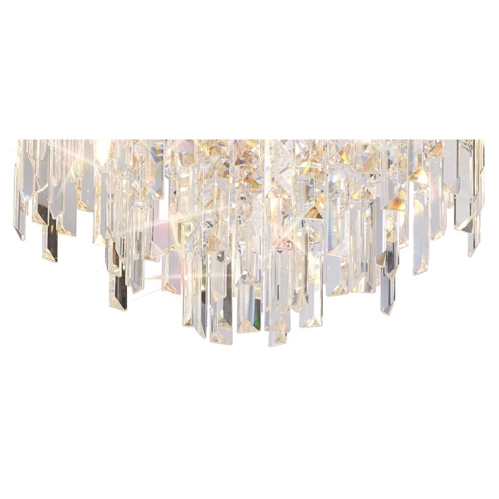 Diyas Maddison French Gold 6 Light Round Flush Crystal Ceiling Light - IL31811