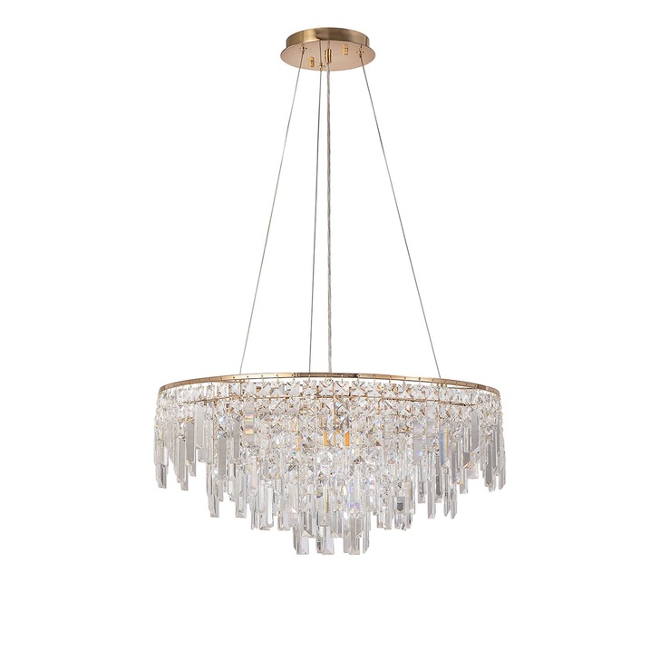 Diyas Maddison French Gold 8 Light Round Crystal Pendant - IL31816