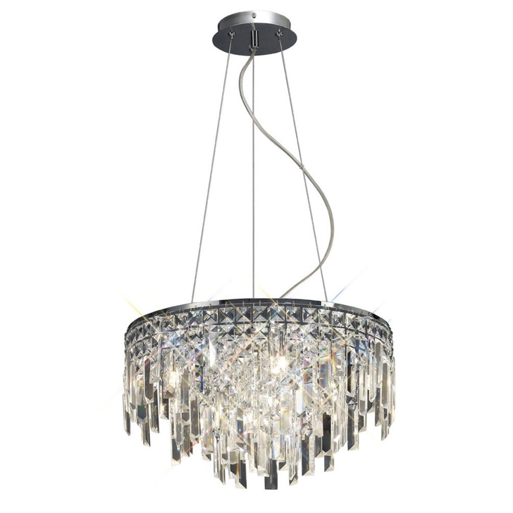 Diyas Maddison IL30254 Polished Chrome 6 Light Crystal Pendant