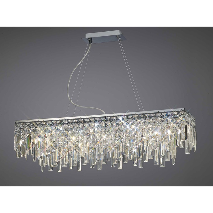 Diyas Maddison IL30255 Polished Chrome 6 Light Linear Crystal Bar Pendant