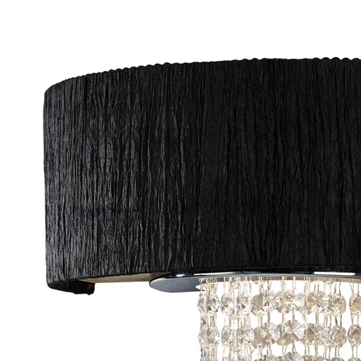 Diyas Nerissa IL30271/BL Polished Chrome 2 Light Crystal Wall Light Complete With Black Shade