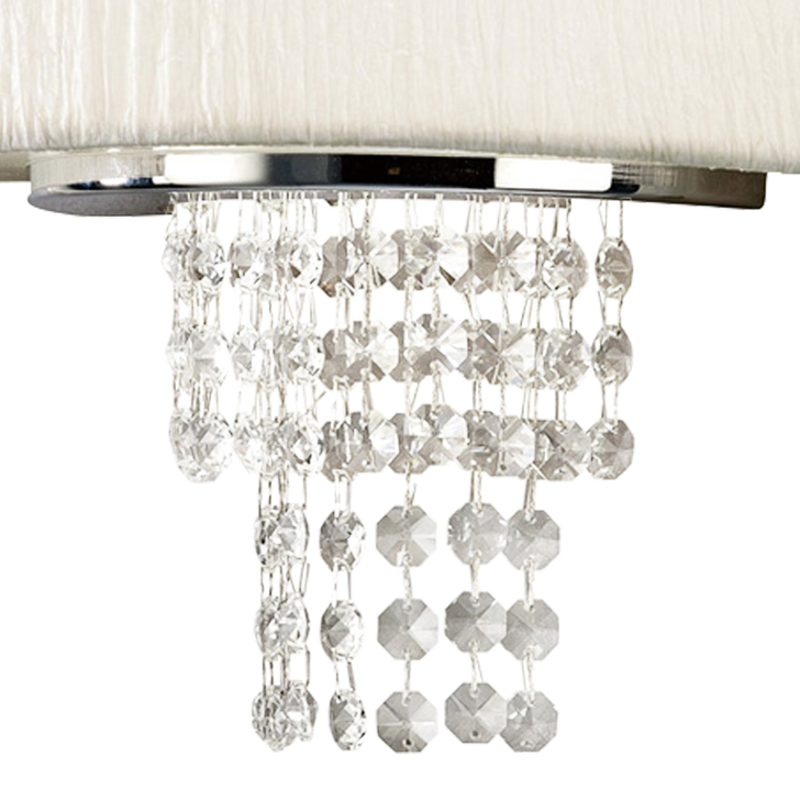 Diyas Nerissa IL30271/WH Polished Chrome 2 Light Crystal Wall Light Complete With White Shade