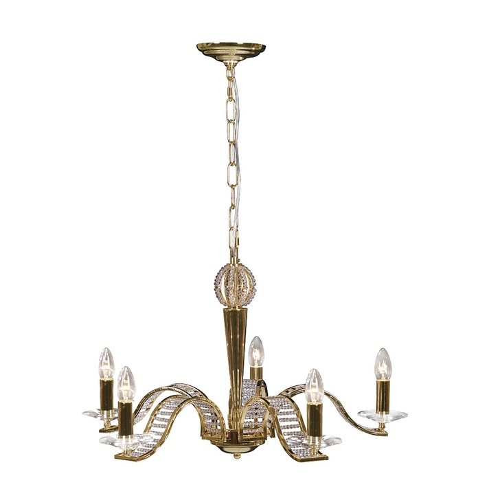 Diyas Niobe IL30445 French Gold 5 Light Crystal Chandelier