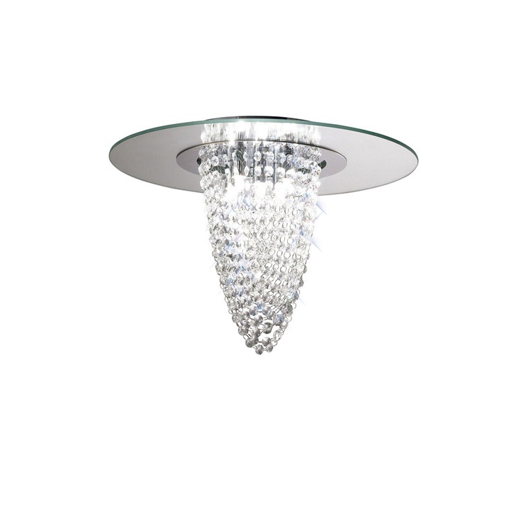 Diyas Oberon IL31460 Polished Chrome/Mirror 5 Light Flush Crystal Ceiling Light