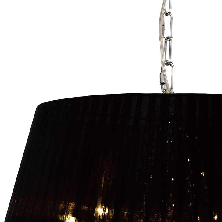 Diyas Olivia IL30045 Polished Chrome 5 Light Crystal Pendant Complete With Black Shade