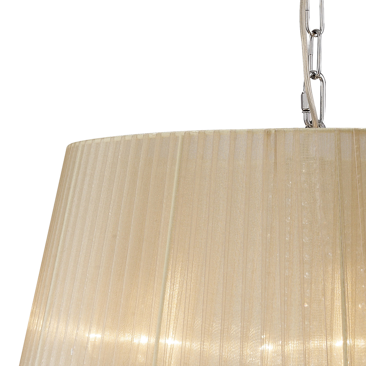 Diyas Olivia IL30045/SB Polished Chrome 5 Light Crystal Pendant Complete With Soft Bronze Shade