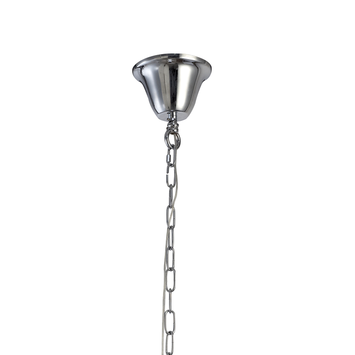 Diyas Olivia IL30056/BL Polished Chrome 8 Light Crystal Pendant Complete With Black Shade