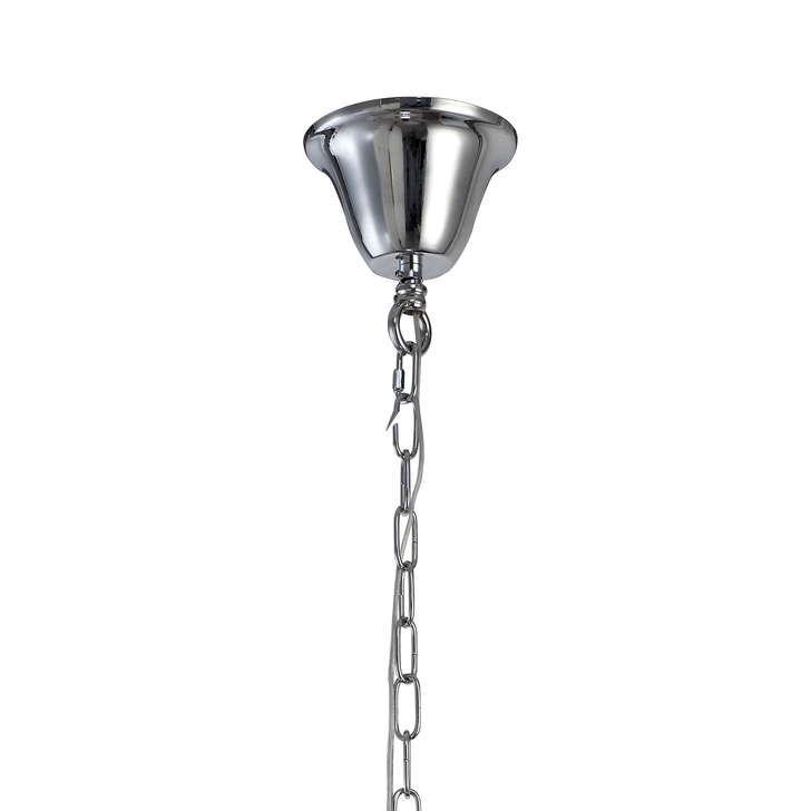 Diyas Olivia IL30056/SB Polished Chrome 8 Light Crystal Pendant Complete With Soft Bronze Shade