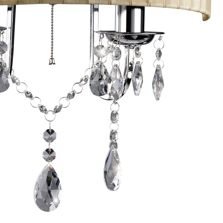 Diyas Olivia IL30061/SB Polished Chrome 2 Light Crystal Wall Light Complete With Soft Bronze Shade