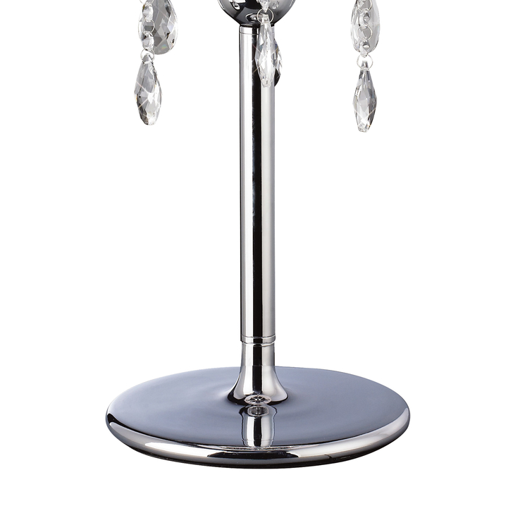 Diyas Olivia IL30062/BL Polished Chrome 3 Light Crystal Table Lamp Complete With Black Shade