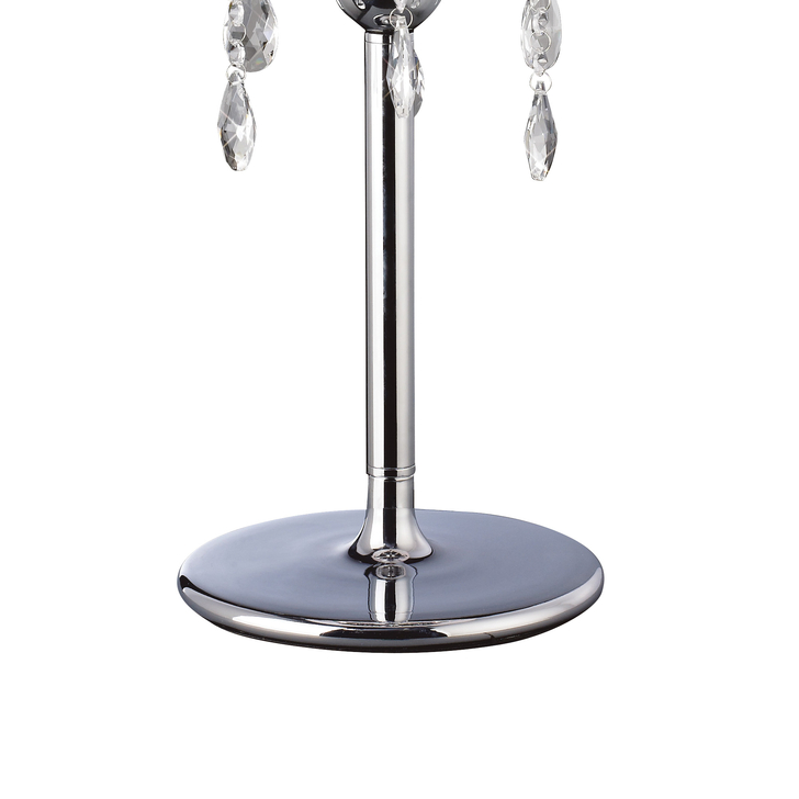 Diyas Olivia IL30062/CR Polished Chrome 3 Light Crystal Table Lamp Complete With Ivory Cream Shade