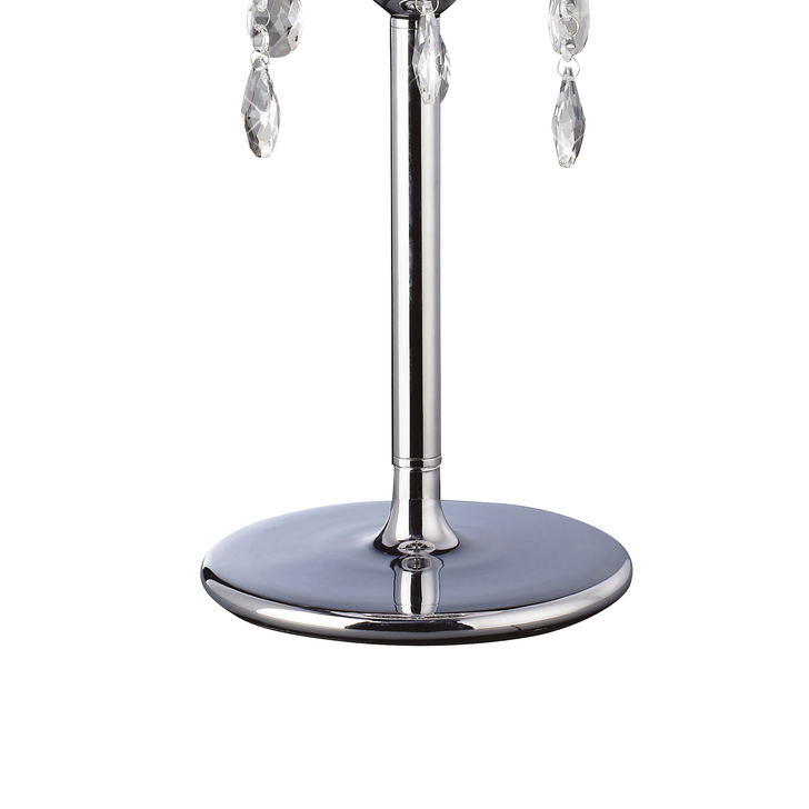 Diyas Olivia IL30062/SB Polished Chrome 3 Light Crystal Table Lamp Complete With Soft Bronze Shade