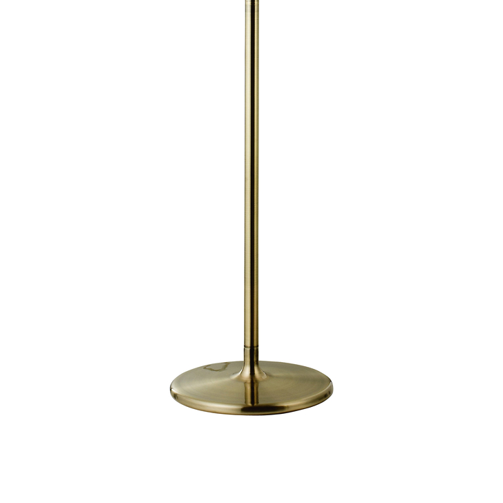 Diyas Olivia IL30066/BL Antique Brass 3 Light Crystal Floor Lamp Complete With Black Shade