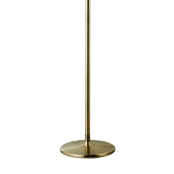 Diyas Olivia IL30066/CR Antique Brass 3 Light Crystal Floor Lamp Complete With Cream Shade