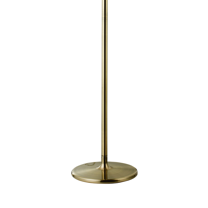 Diyas Olivia IL30066/SB Antique Brass 3 Light Crystal Floor Lamp Complete With Soft Bronze Shade