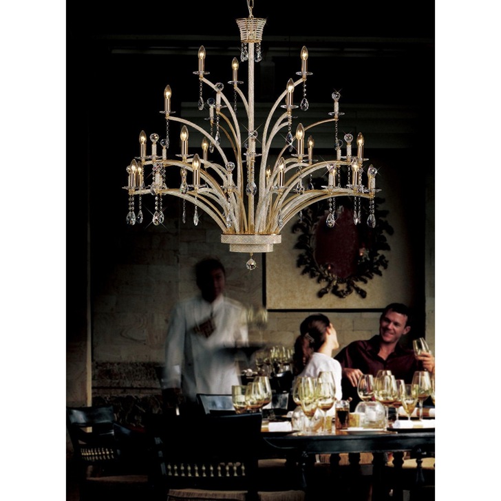 Diyas Orlando IL30390 French Gold 21 Light Crystal Chandelier