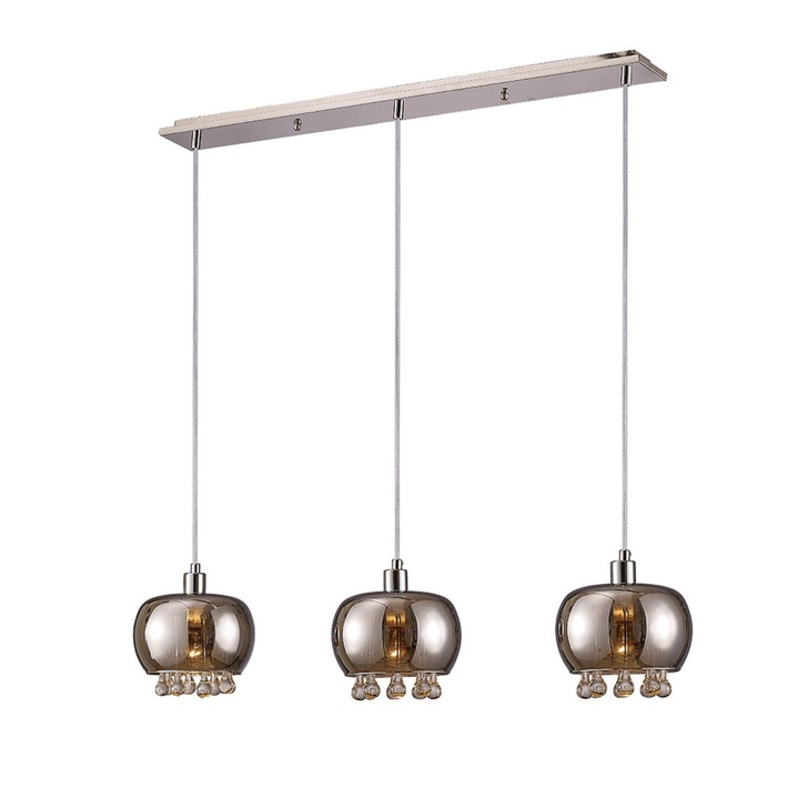 Diyas Pandora IL31602 Polished Chrome 3 Light Linear Bar Pendant