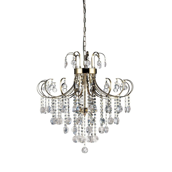 Diyas Rosina IL32055 French Gold 6 Light Crystal Chandelier