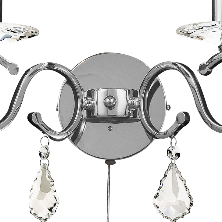 Diyas Torino IL30312 Polished Chrome 2 Light Crystal Wall Light