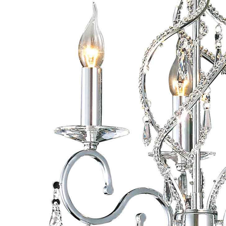 Diyas Torino IL30313 Polished Chrome 3 Light Crystal Chandelier