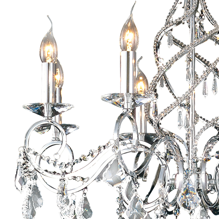 Diyas Torino IL30318 Polished Chrome 8 Light Crystal Chandelier