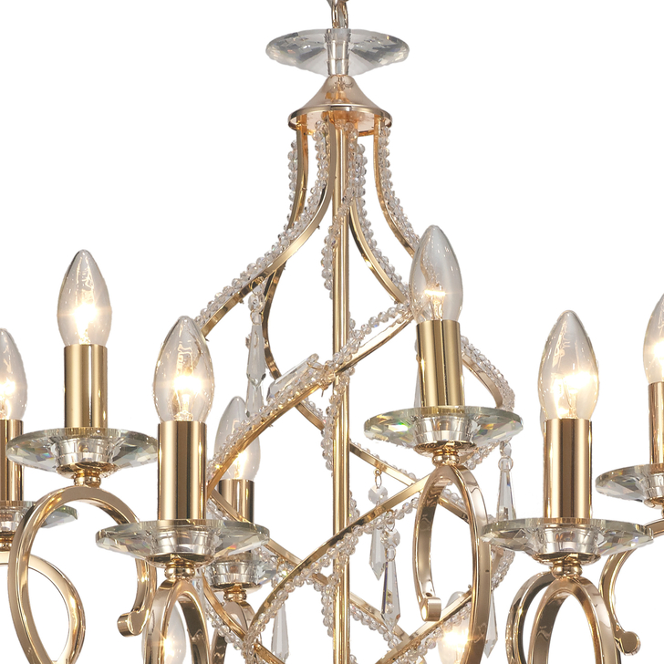 Diyas Torino IL303212+6 French Gold 18 Light Crystal Chandelier