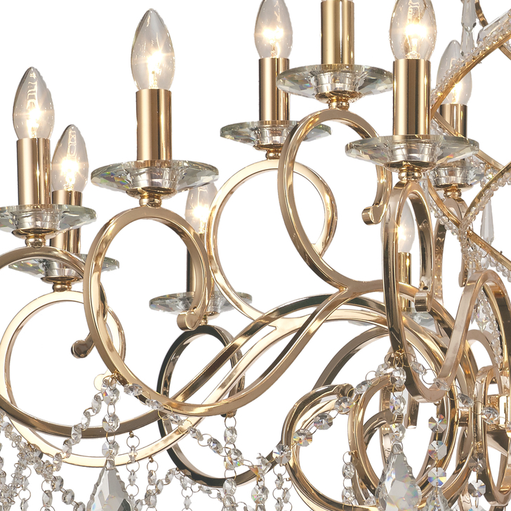 Diyas Torino IL303212+6 French Gold 18 Light Crystal Chandelier