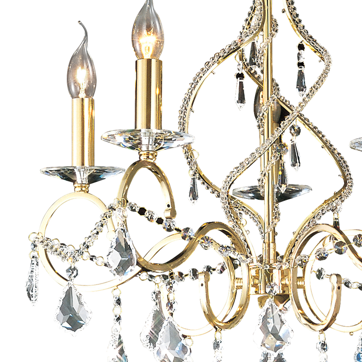 Diyas Torino IL30325 French Gold 5 Light Crystal Chandelier